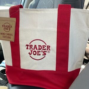 Trader joes mini canvas bag.
